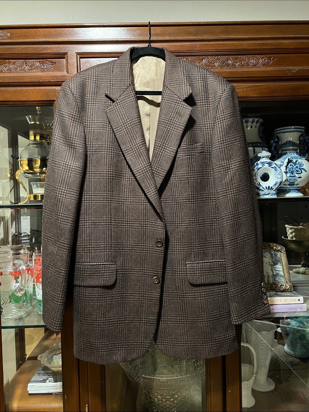 Oscar de la Renta Brown Glen Plaid Sport Coat
